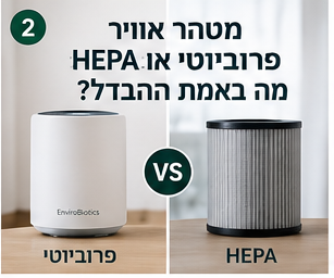 השוואה בין מטהר אוויר HEPA למטהר אוויר פרוביוטי